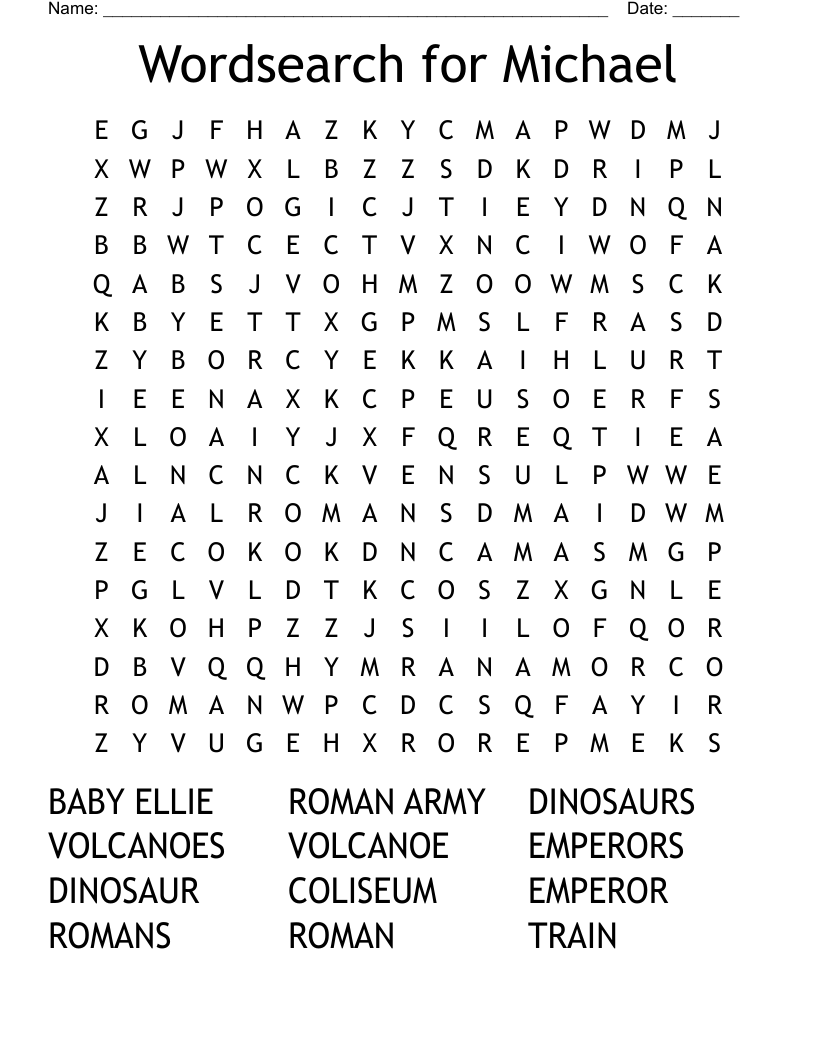 Wordsearch For Michael WordMint Wordsearch For Michael WordMint