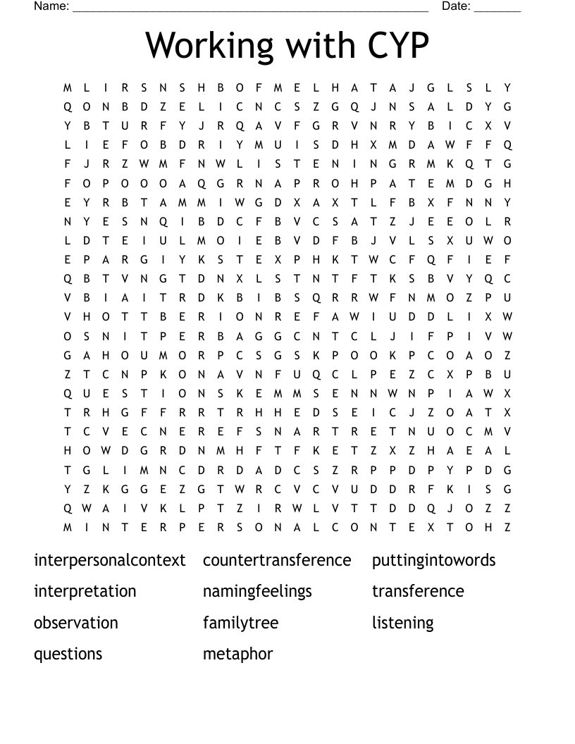 Working with CYP Word Search