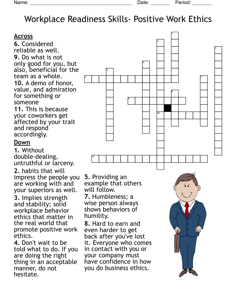 Employment And Career Readiness Workplace Behaviors Crossword Puzzle 