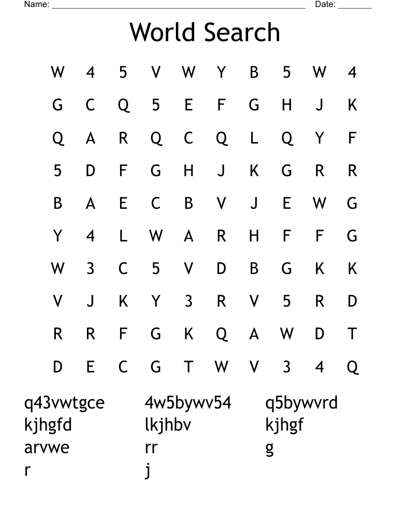 World Search  Word Search