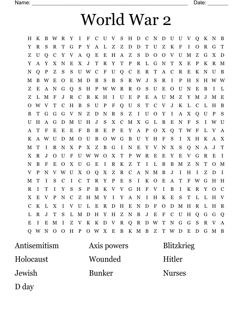 World War 2  Word Search