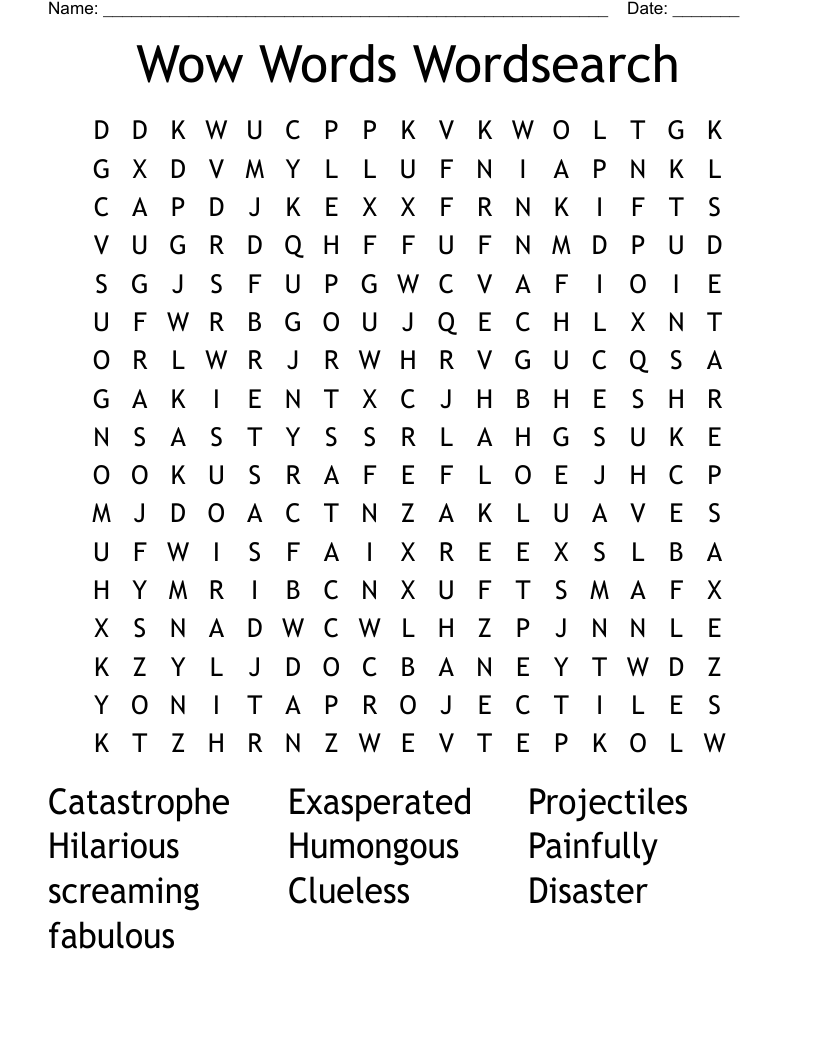 Wow Words Wordsearch