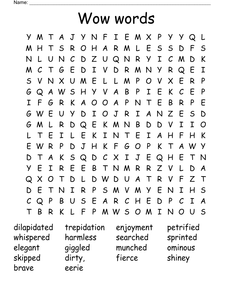 Wow words Word Search