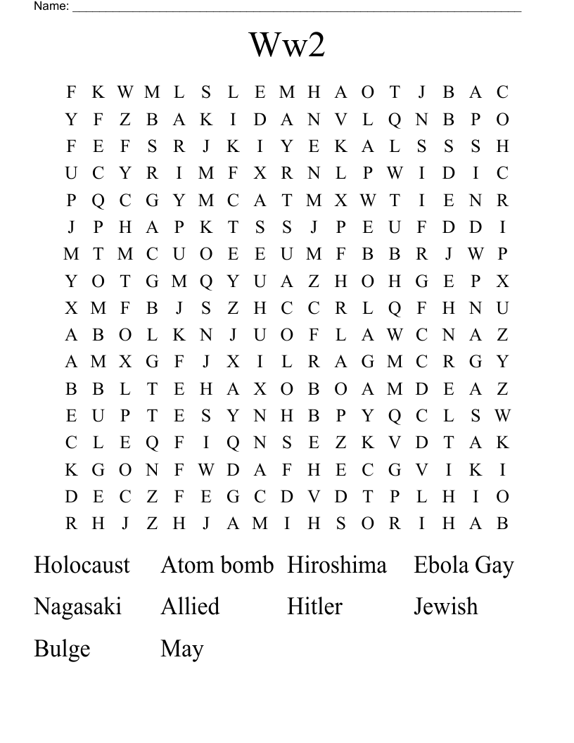 Ww2 Word Search