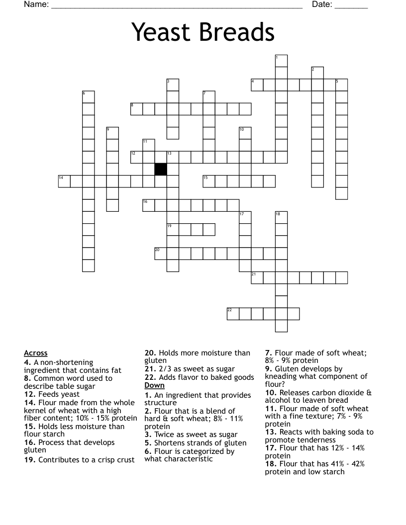 Cupcakes And Chem Crossword WordMint