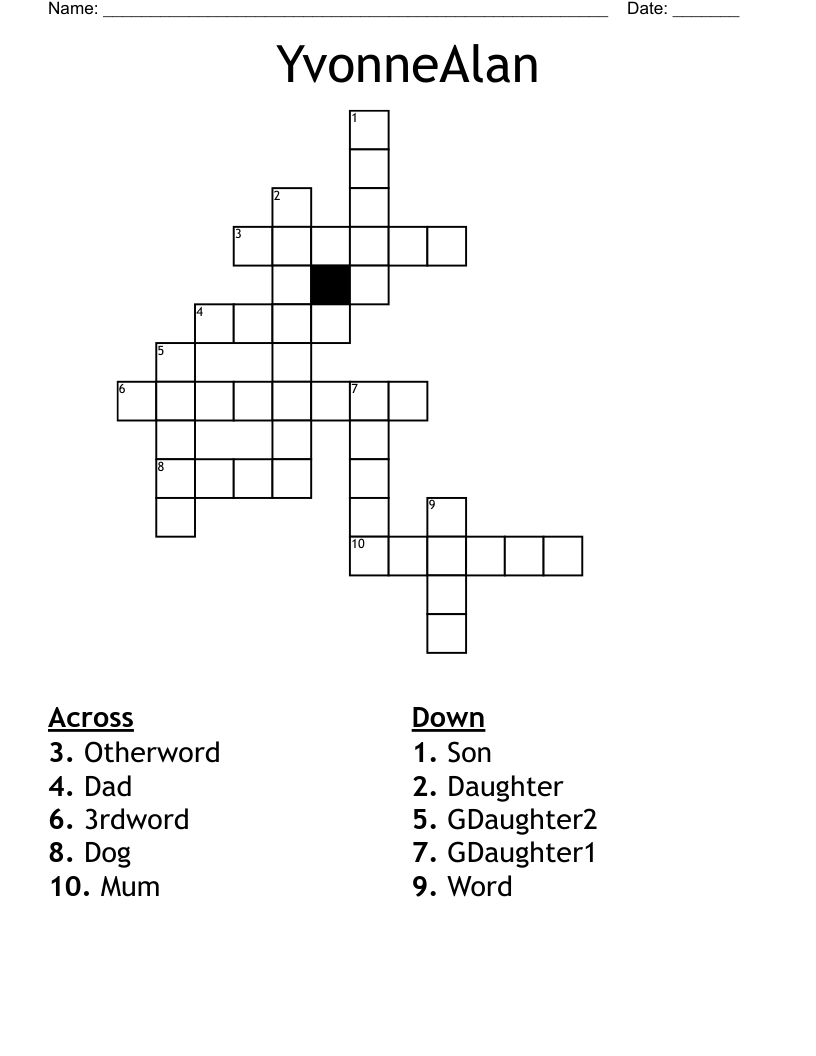 YvonneAlan Crossword WordMint