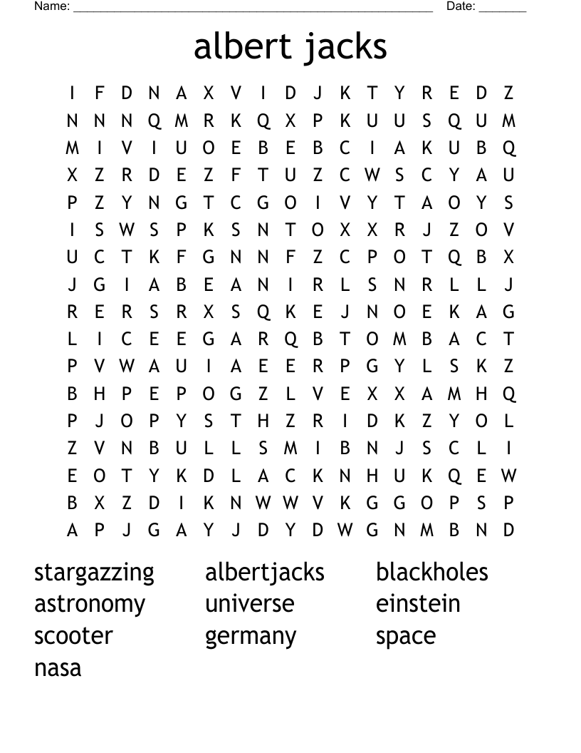 albert jacks Word Search