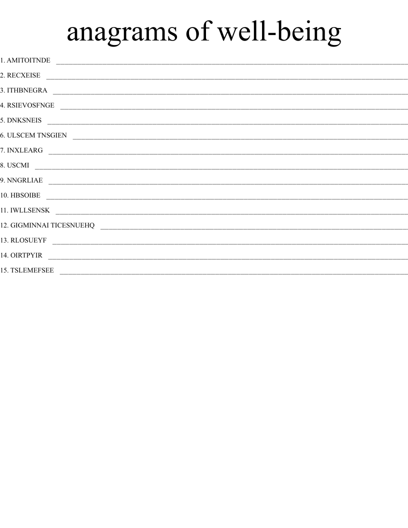 anagrams of well-being 