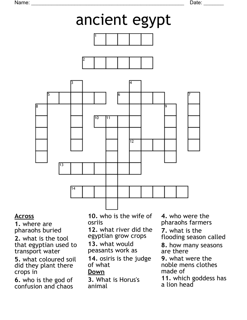 ancient egypt Crossword