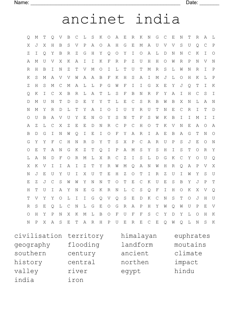 ancinet india Word Search