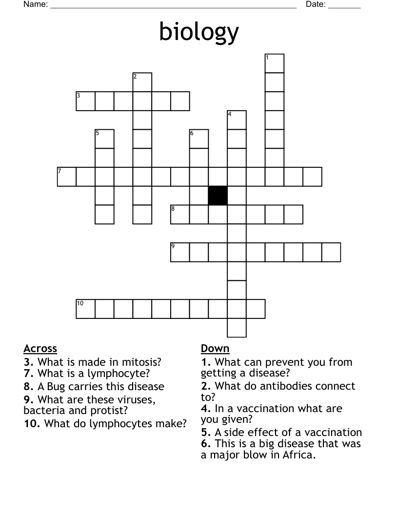 biology Crossword