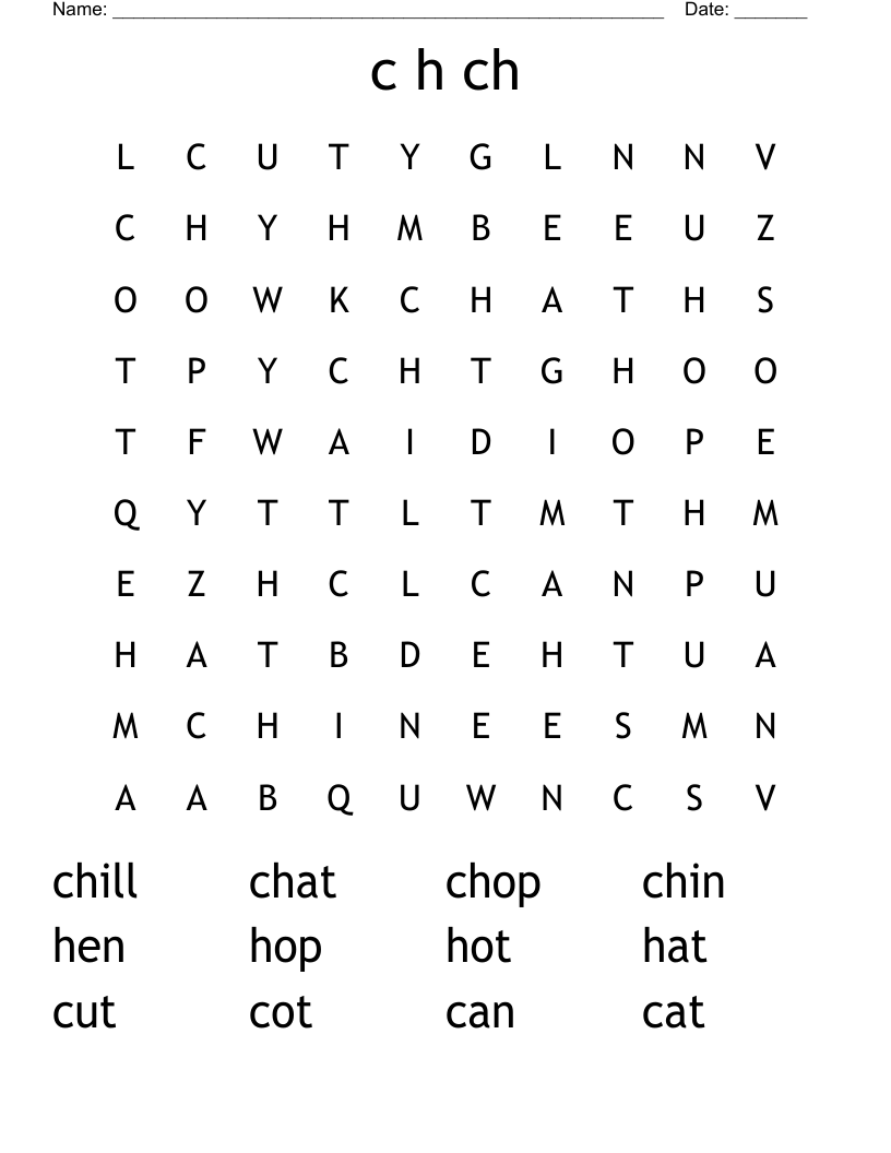 c    h    ch Word Search