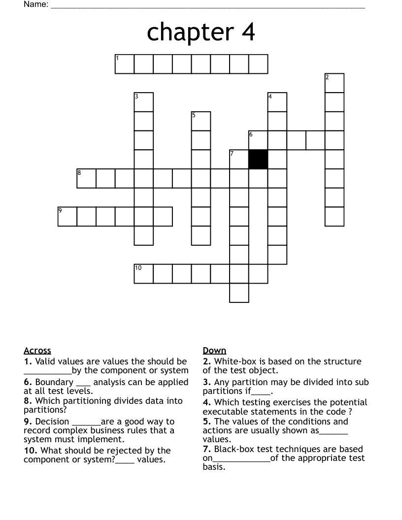 Chapter 4 Crossword WordMint