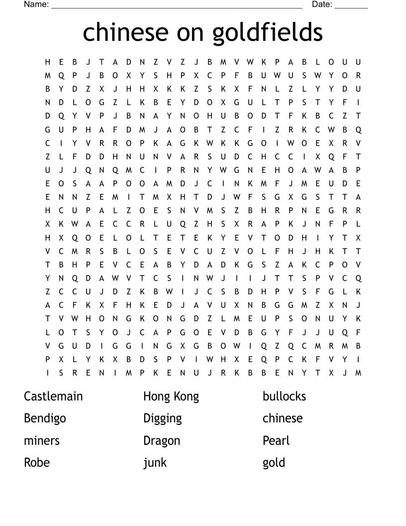 chinese on goldfields