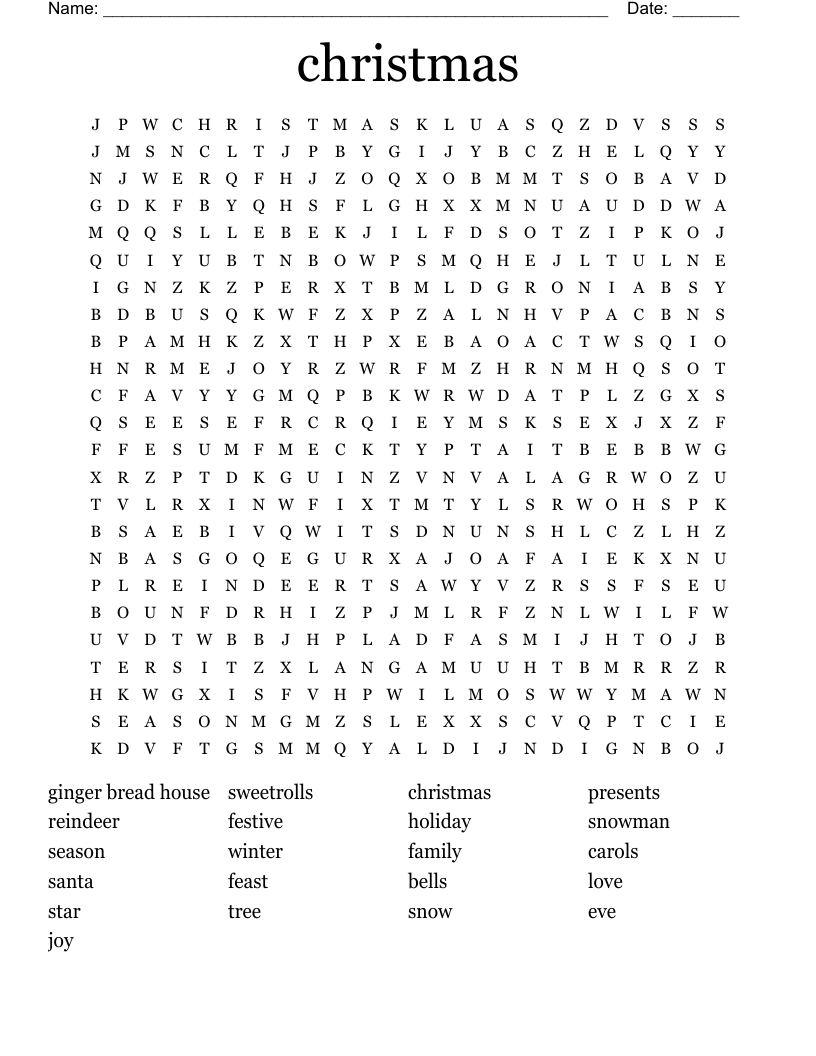 christmas Word Search