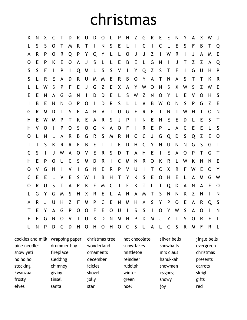 christmas Word Search