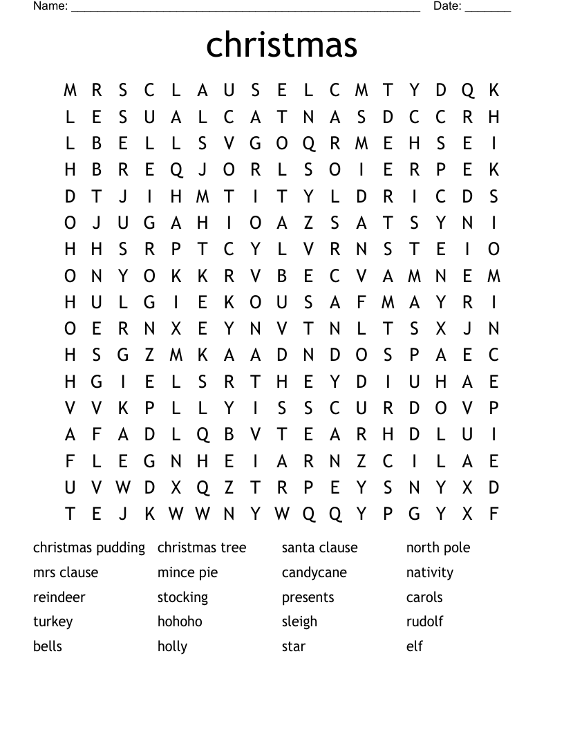 christmas Word Search