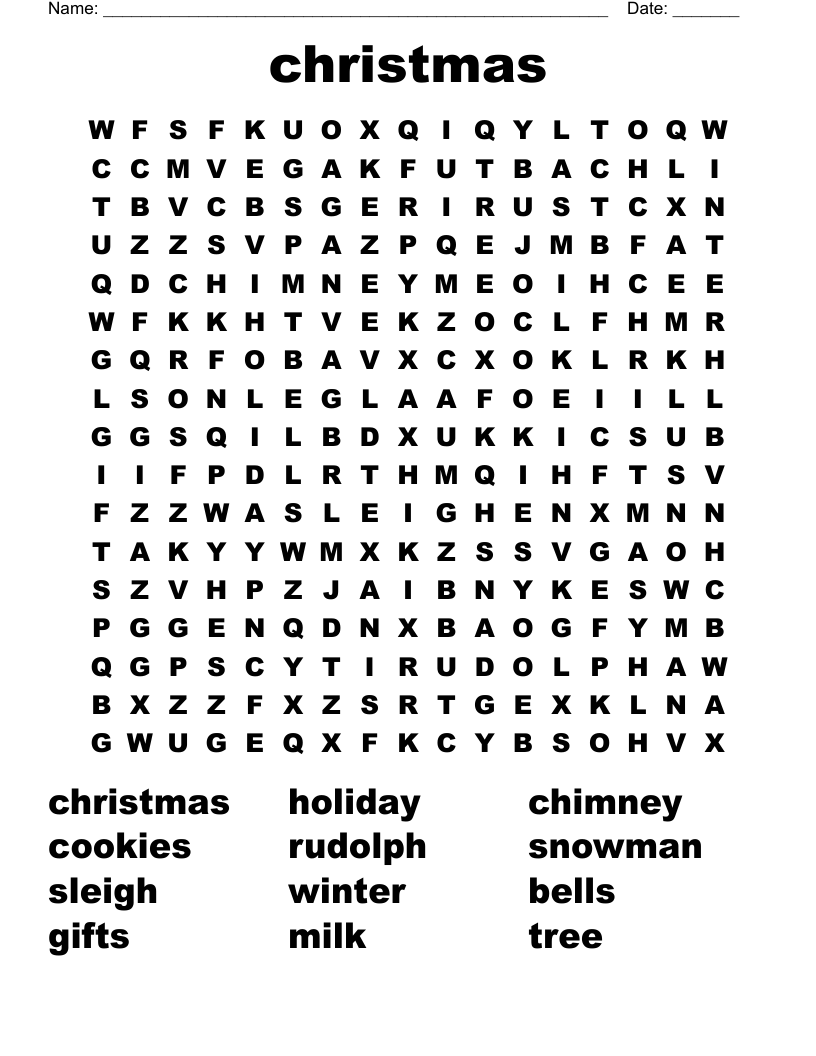 christmas Word Search