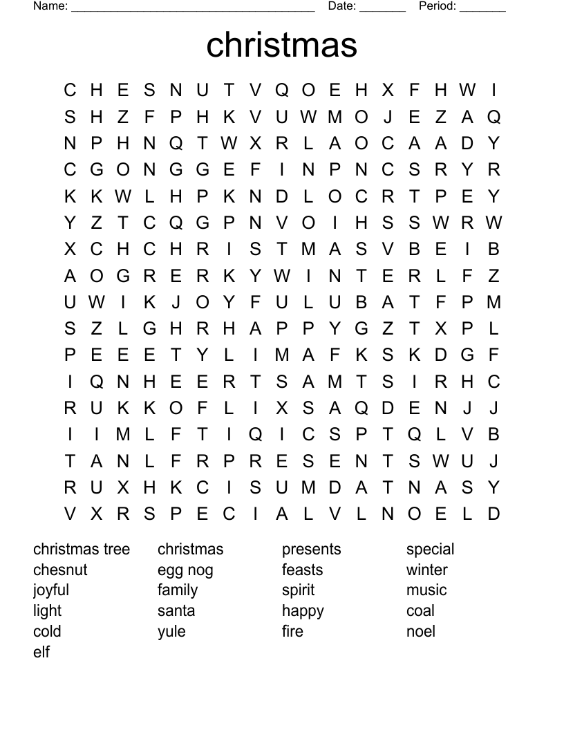 christmas Word Search