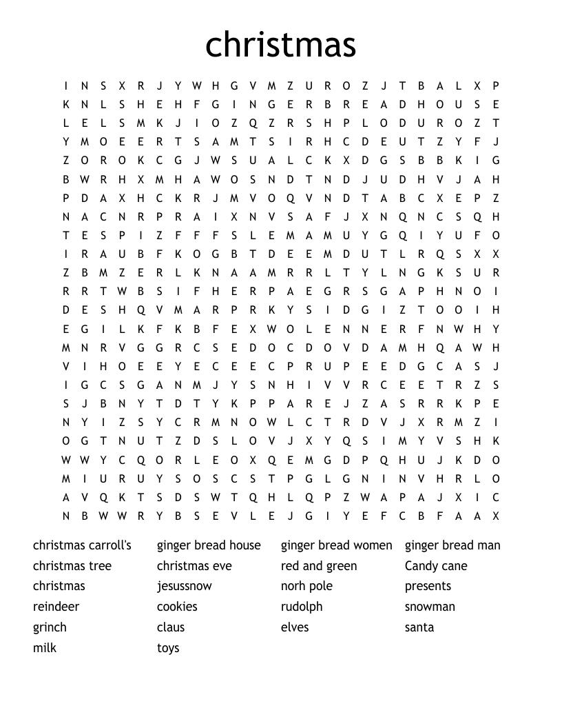 christmas Word Search