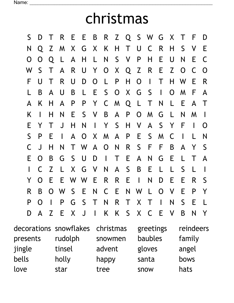 christmas Word Search