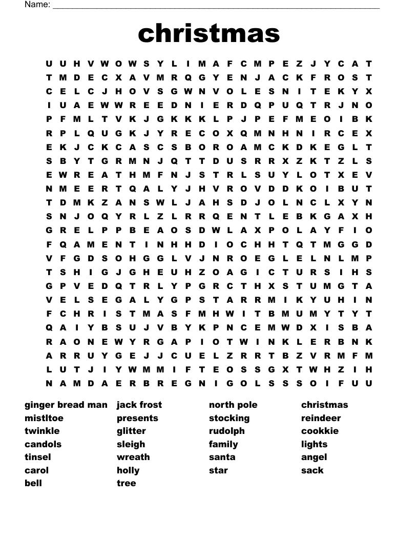 christmas Word Search