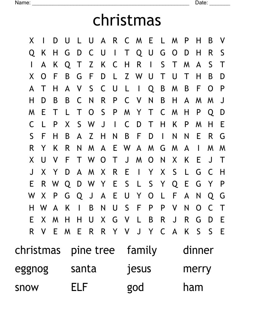 christmas  Word Search