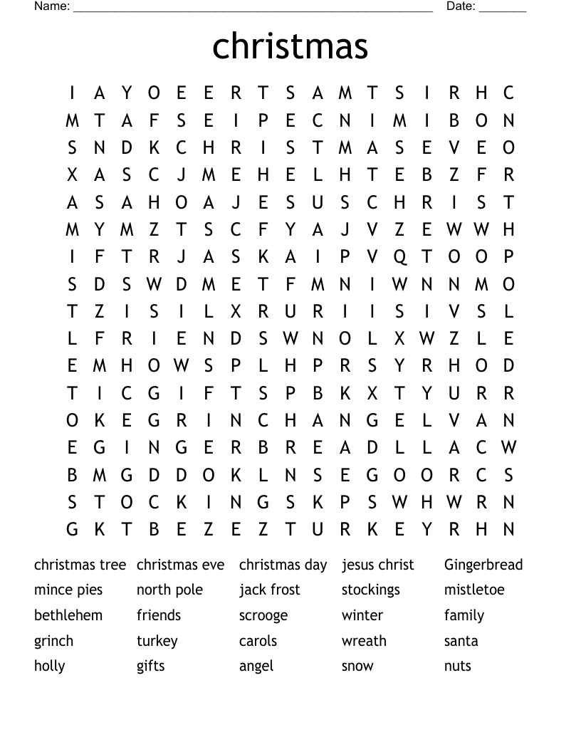 christmas  Word Search