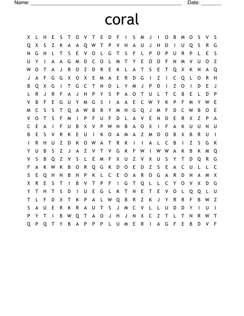 coral Word Search