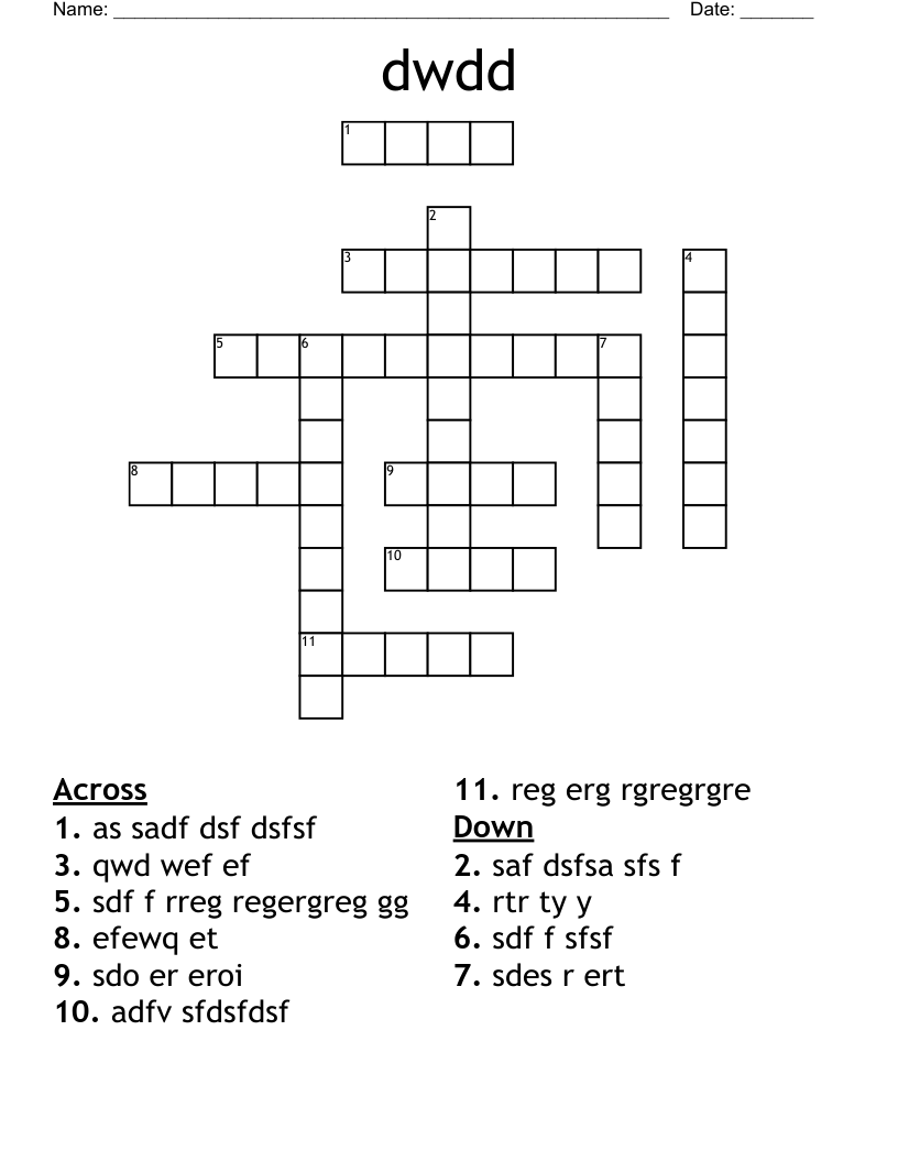dwdd Crossword