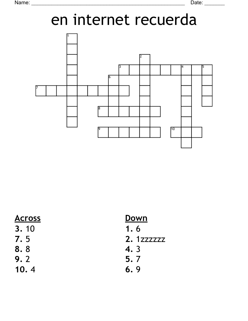 en internet recuerda Crossword