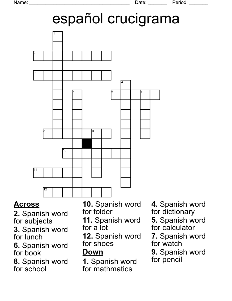 Crucigrama Crossword Puzzle Answers Pointerpandemonium