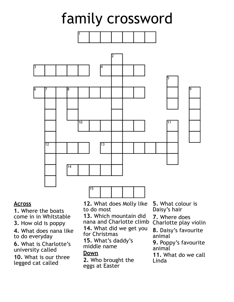 family crossword WordMint