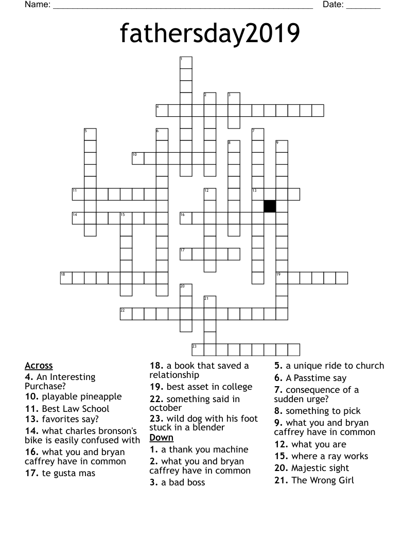 fathersday2019 Crossword