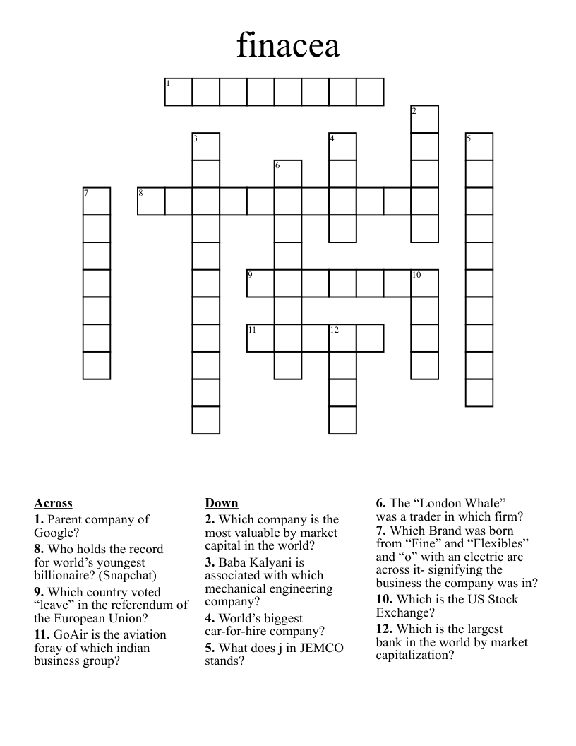 finacea Crossword