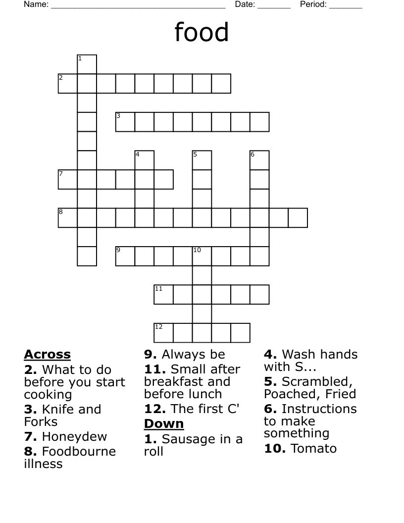 food Crossword
