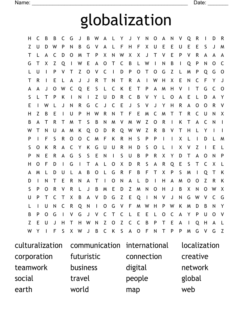 globalization Word Search