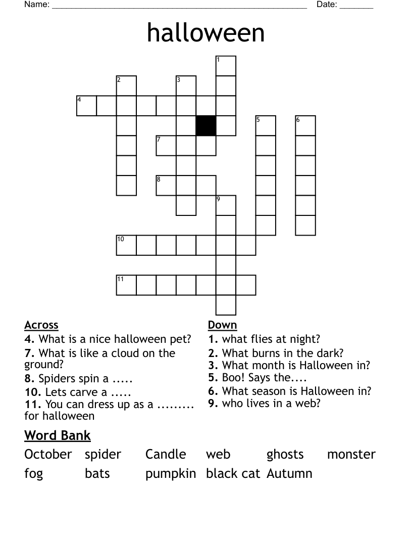 halloween  Crossword