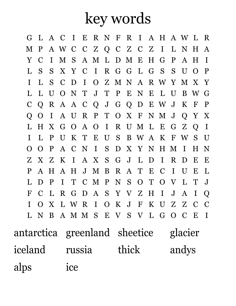 key words Word Search