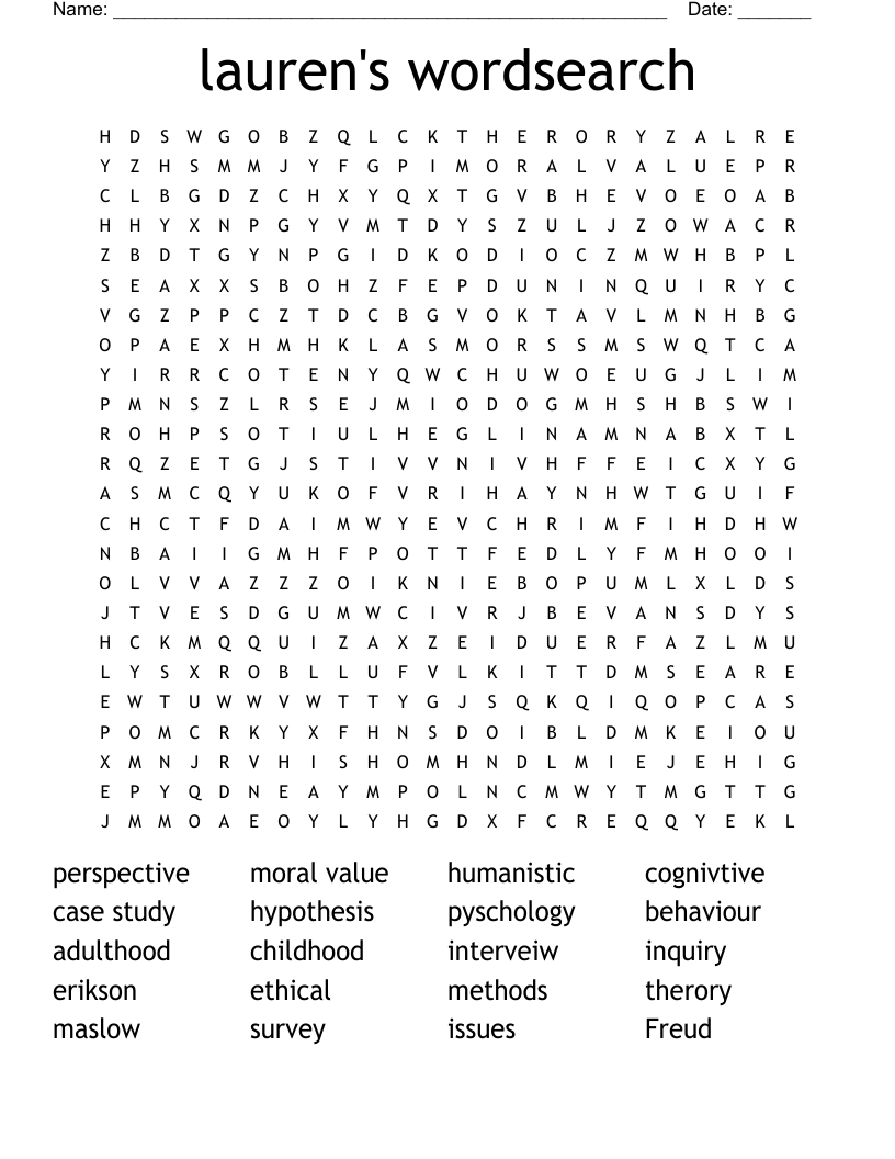 lauren's wordsearch