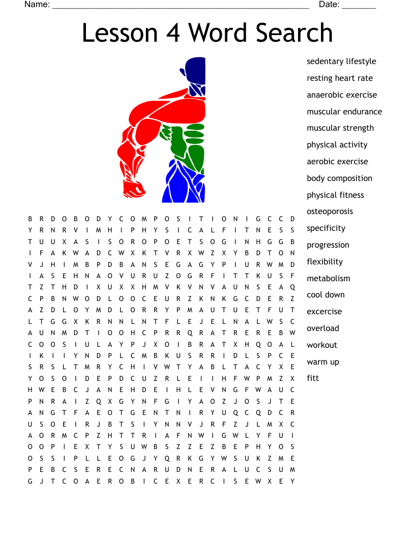 Exercise and Fitness Activities Word Search - WordMint