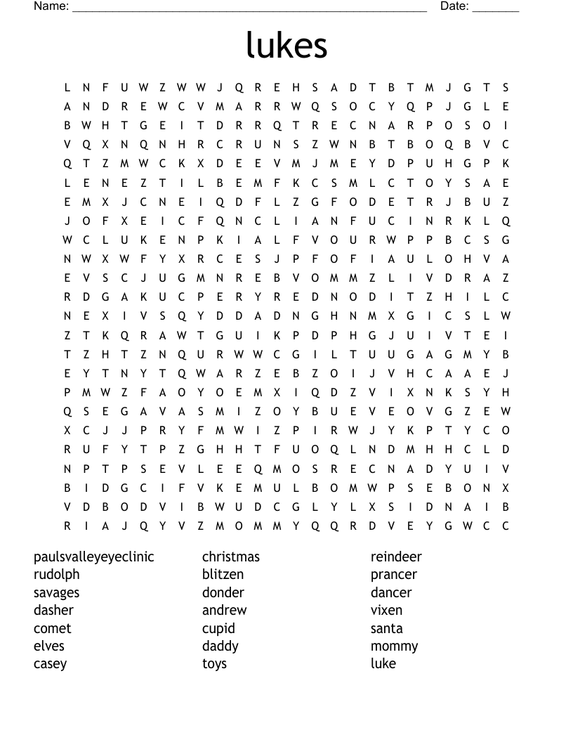 lukes Word Search