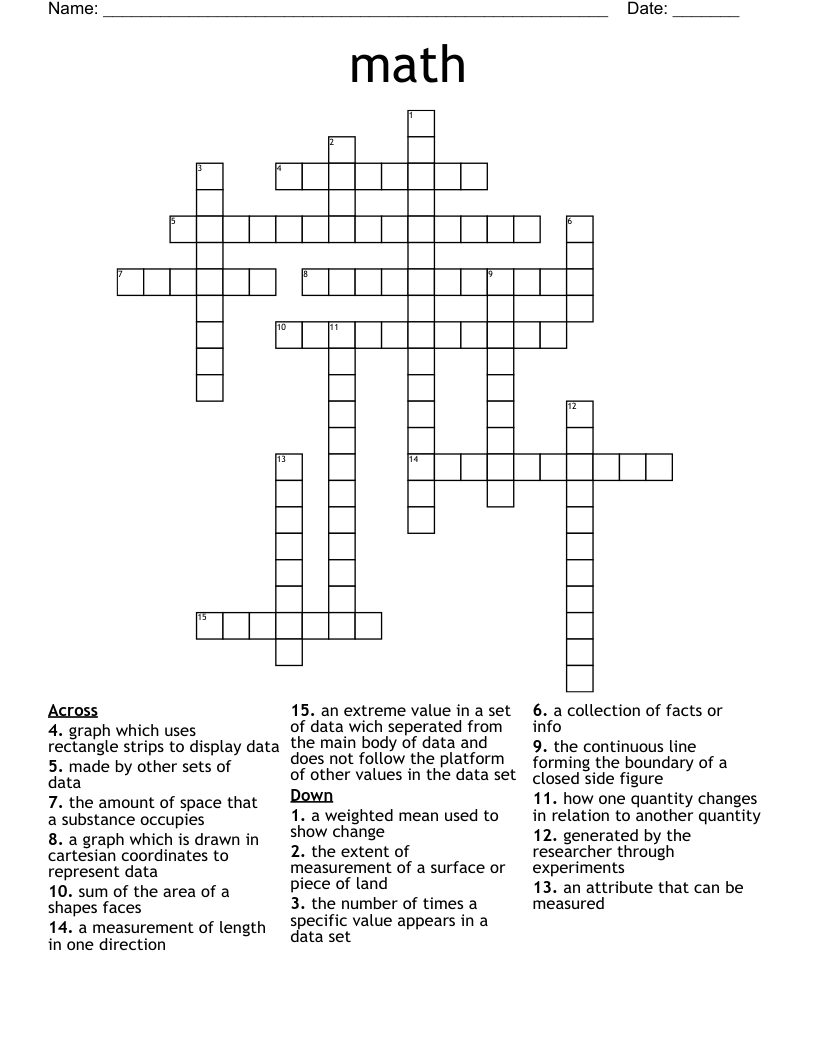 math Crossword - WordMint