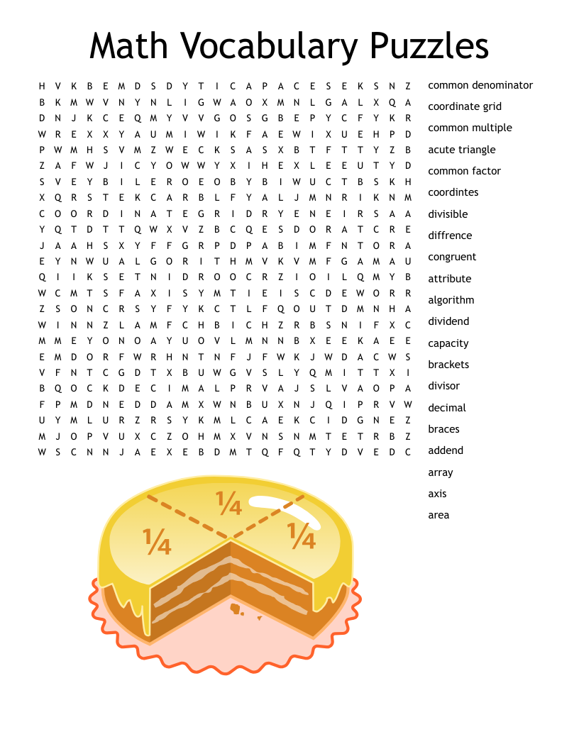 Math Vocabulary Word Search WordMint