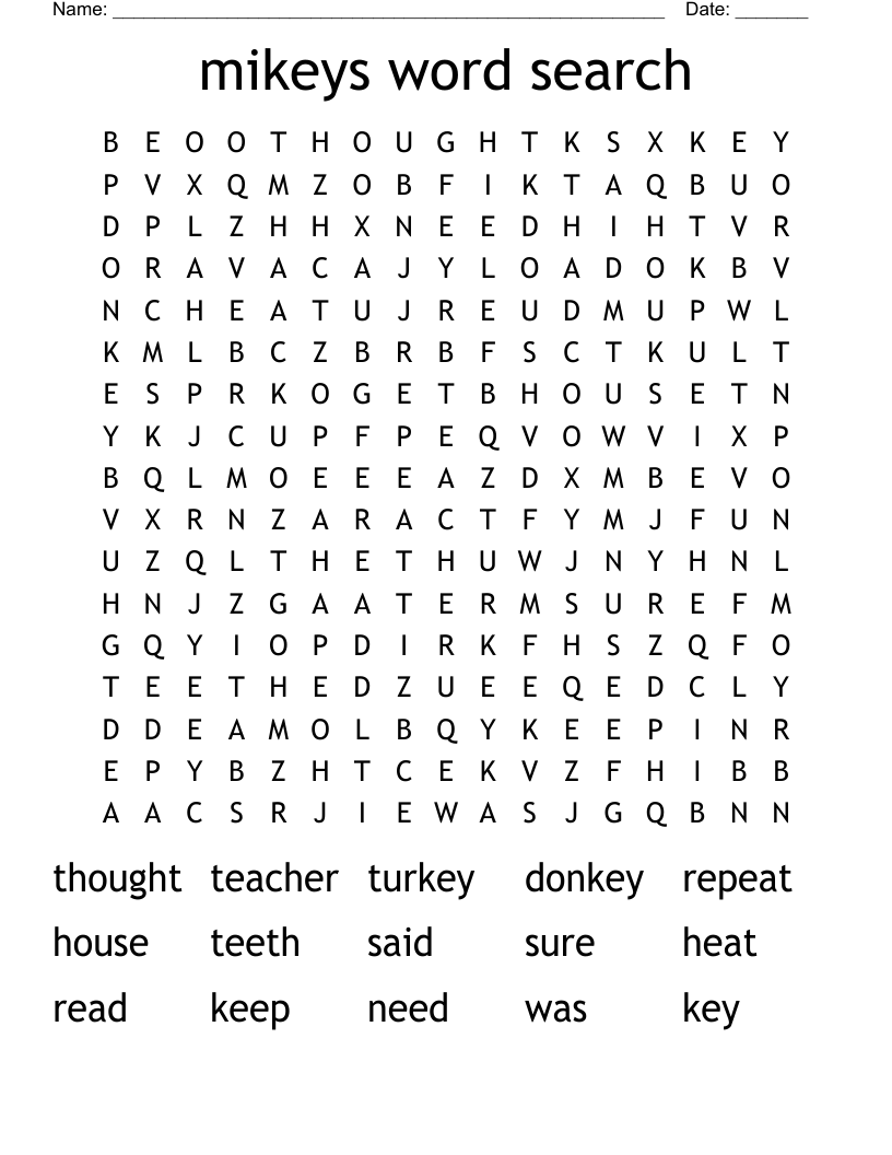 mikeys word search