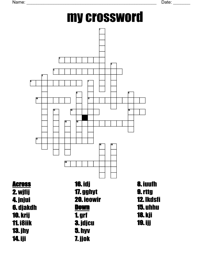 my crossword