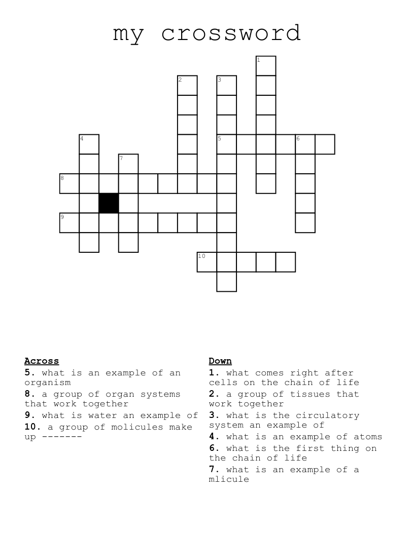 my crossword