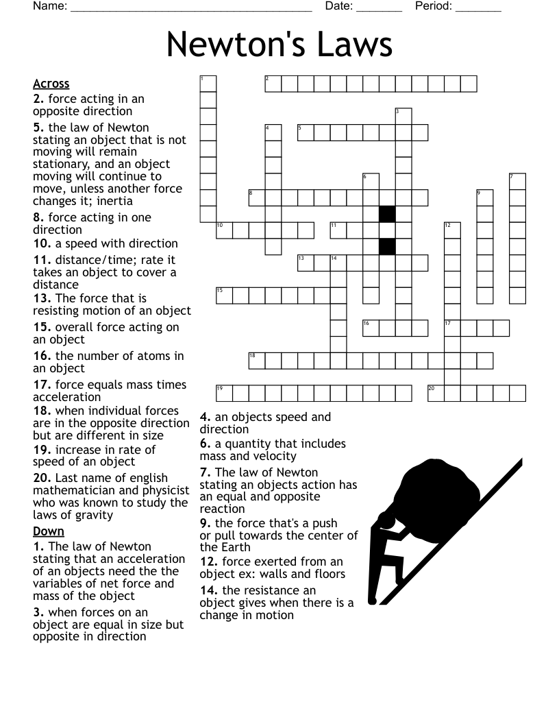 Balanced And Unbalanced Forces Crossword WordMint
