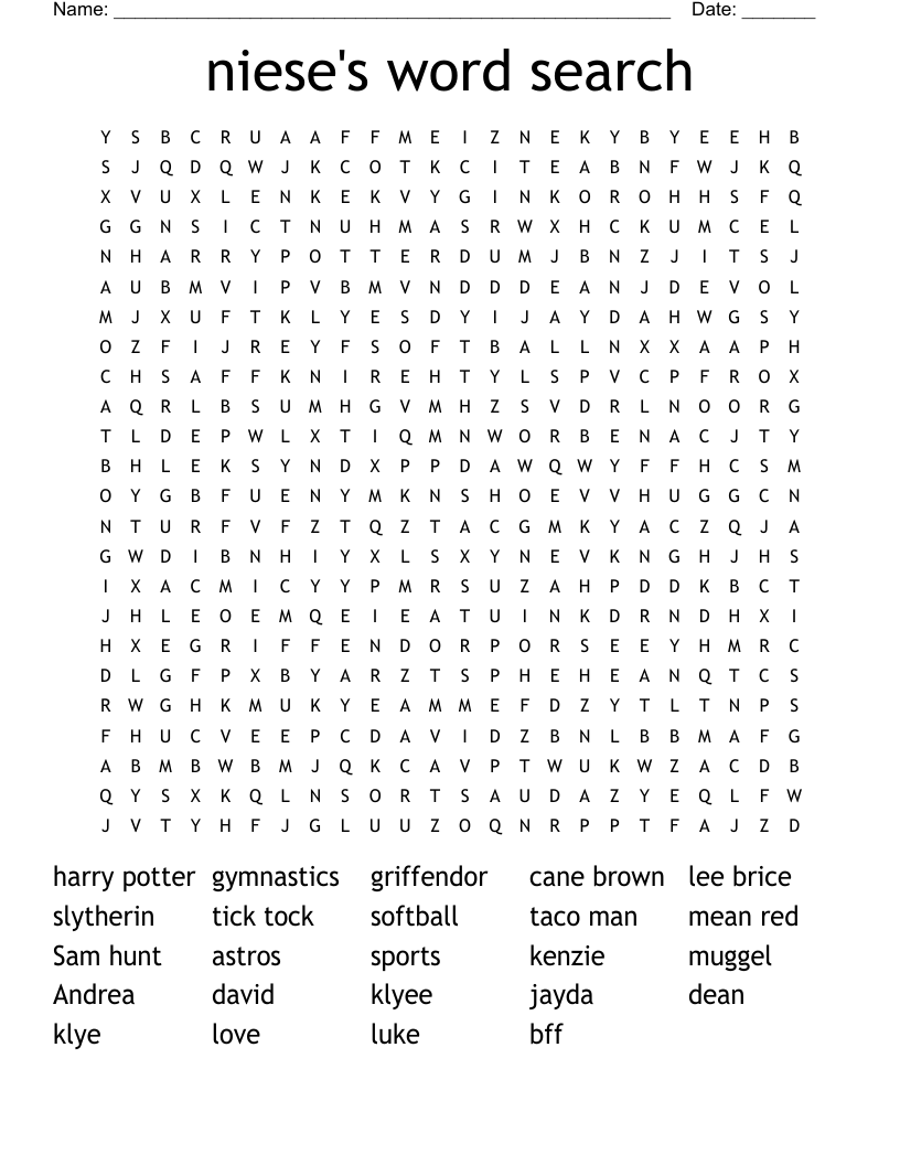 niese's word search