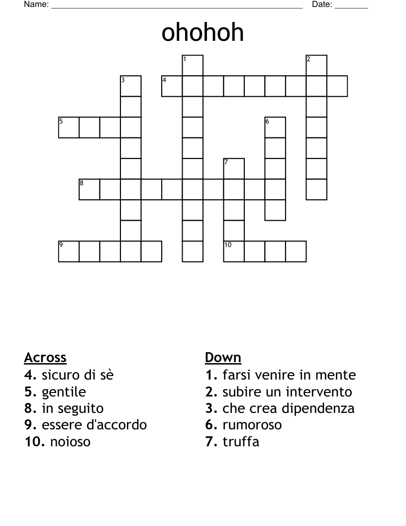 ohohoh Crossword